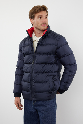 Trendyol Collection Ανδρικό μπουφάν Navy Blue Regular Fit Puffer - Χειμερινό TMNAW25MO00002