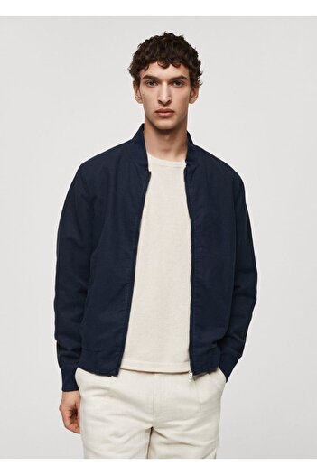 MANGO Man Lyocell-Leinen-Bomberjacke