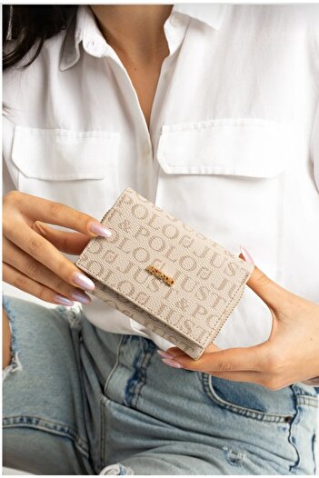 Just Polo Stone Color Women's Wallet - Small Size, Snap Closure and Zipper