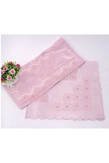 AYHANHOME Dowry Needle Lace Lacy Pearl Towel Bundle Set of 2