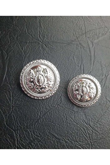 İMREN AKSESUAR 2.5 Cm Nickel Metal Button with Hanging and Bottom Feet - 4 Pieces Free Special Design