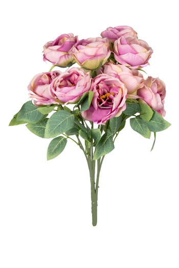 Yapay Çiçek Deposu Artificial Flower 10 Branches Catalina Rose 45 cm Cream-Lilac