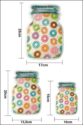 Hanedan HOME 9 Pieces 3 Size Jar Appearance Donut Lockable Storage Container / 150ml - 500ml - 620ml