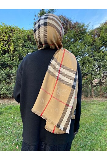 Mode Scarf Κασμίρ Μεταξωτό Χειμώνα (ΠΟΝΤΟ) Μοτίβο Burberry Κομψό σάλι