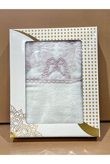 AYHANHOME Laced Gift Dowry 50x90 Velvet Hand and Face Towel