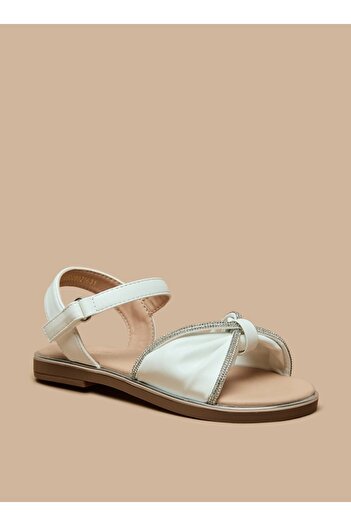 Celeste Girls' Bow Detail Sandals with Hook and Loop Closure