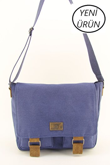HNB Поштарська шкільна сумка Indigo Blue Canvas Водонепроникна робоча сумка для ноутбука (З ПОДАРУНКОМ)