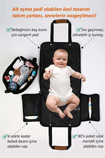 HAMUR Mother Baby Care 2 Pieces Set Diaper Bag Newborn Pad and Organizer Organizer Mom-503