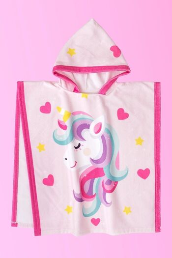 HAMUR Unicorn Patterned Children's Poncho Beach Towel