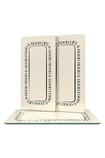 Decovetro Good Life 3-Piece Rectangular Glass Serving Plate Set