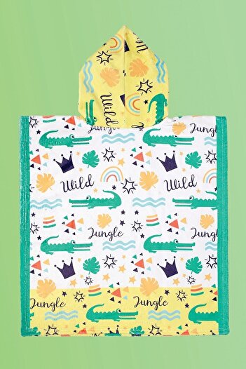HAMUR Children's Poncho Beach Towel Jungle