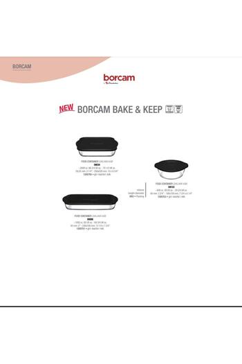 kitchenboost 3 Piece Pyrex Set - Pasabahce Oven Tray and Pot with Lid, Black Storage Container