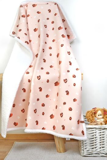 HAMUR Fluffy Baby Blanket 80X100 cm Island Swaddle Stroller Double-Sided Sheep Hair Blanket 100X80