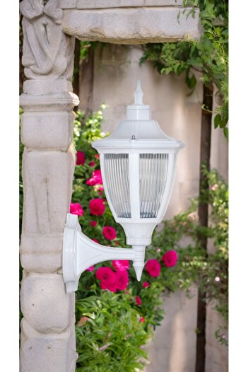 fullreyon 10 Watt Beyaz Işık Led Ampul Dahil, Teras, Balkon, Bahçe Duvar Apliği, Kamelya, Bungalov Armatürü