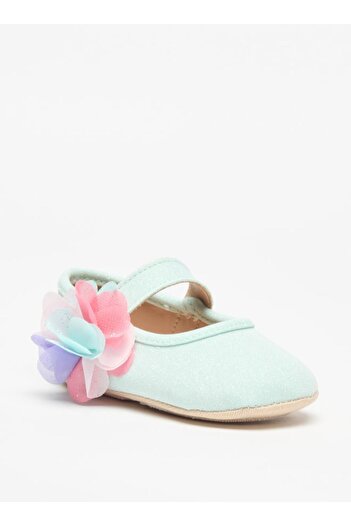 Barefeet Floral Trim Booties with Hook and Loop Closure