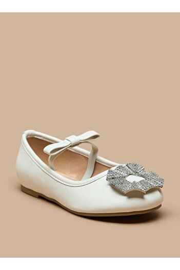 Juniors Embellished Round Toe Slip-On Ballerina Shoes