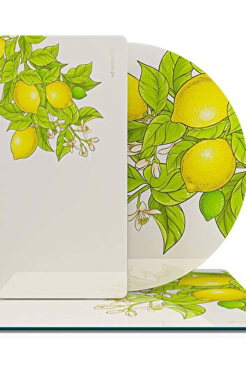 Decovetro Vintage Lemon 3-Piece Mixed Set - Glass Presentation Serving Plate