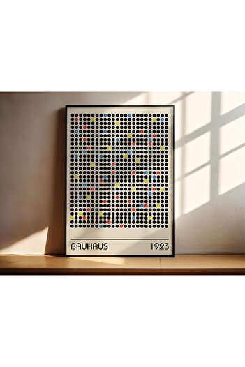 Linacci Thin Black Metal Frame Bauhaus Minimal Glass Poster Painting Set