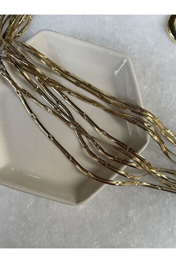 Lavian Accessories Çelik Kararmaz Italyan Yıldız Gold Renk Zincir Kolye
