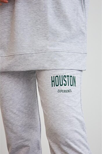Basicpark Houston Pamuklu Oversize Gri Alt Üst Takım