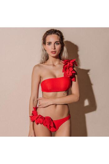 Merc Giyim Tek Omuz Camellia Bikini