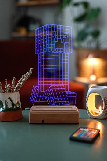 Modiwa Design 3d Minecraft 16 Renk Gece Lambası