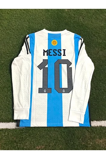 yenteks Messi World Cup - Argentina 3 Stars, Long Sleeve, Adult Jersey