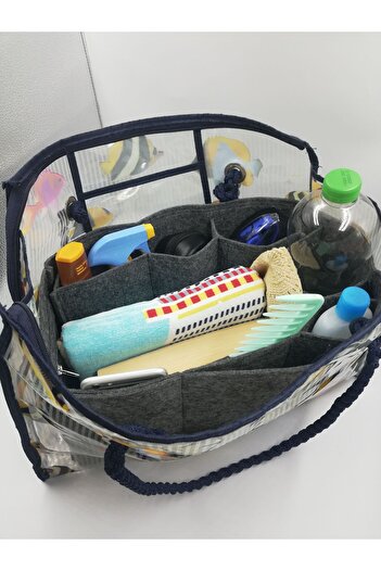 Marjinal Fume Colored Beach Bag - Organizer Inside