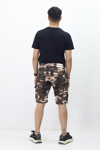 GZT TEKSTİL Men's Comfortable Cargo Shorts - Camouflage Pattern and Pocket Detail (727-15)