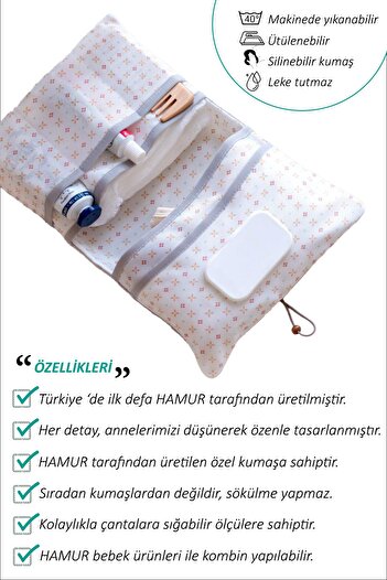 HAMUR Mother Baby Care Bag Newborn Changing Organizer Bag Organizer Solid Green