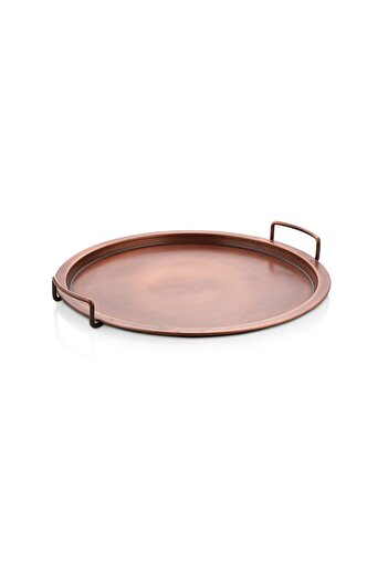 LUCKYHOMES Special Production Vintage Copper Tray 39 Cm, Galvanized Special Series Breakfast Tray Antique