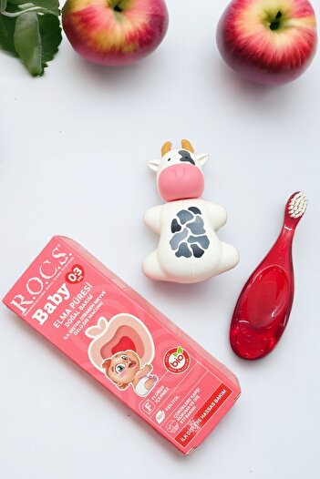 R.O.C.S. Rocs Baby Komple Ağız Bakım Seti - Bebek Diş Macunu Bebek Diş Fırçası Inek Flipper Saklama Kabı