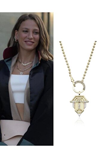 İlayda illys Gold İthal Zirkon Taş Detay Kararmaz Rodyum Kaplama Serenay Kolye