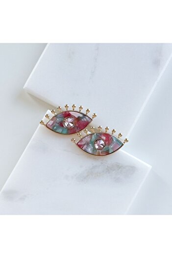 CHARMLUCKY Marble Patterned Eyelash Earring
