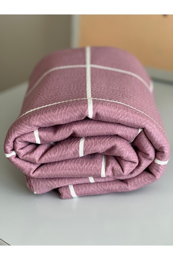 Shopiole Pink Dried Rose Double Cotton Pique - 200cm x 220cm