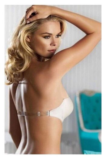 Orkide Women's White Empty Cup Back Transparent Strapless Bra