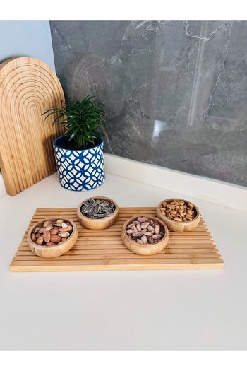 Janset Molino Bamboo Cookie Bowl 4 Pieces, Bamboo Cookie Bowl