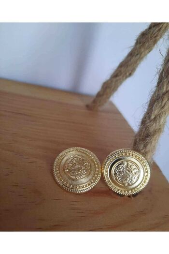 İMREN AKSESUAR Light Gold Strap Blazer Button - 2.5 Cm, 1 Pack 6 Pieces