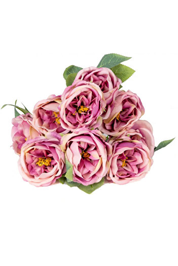 Yapay Çiçek Deposu Artificial Flower 10 Branches Catalina Rose 45 cm Cream-Lilac