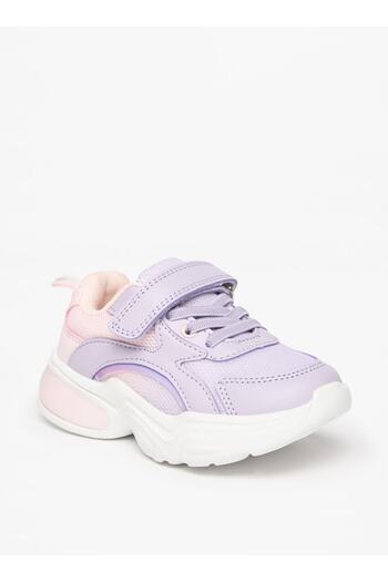 Flora Bella by Shoexpress Panelled Lace Detail Sneakers with Hook and Loop Closure