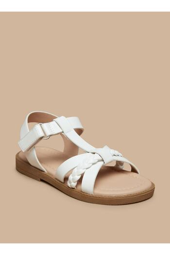 Flora Bella by Shoexpress Braid Detail Backstrap Sandals with Hook and Loop Closure