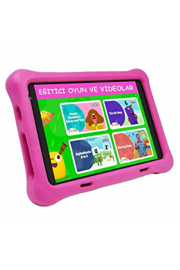 NPO 8" IPS Ekran 4GB 64GB Android 13.0 A133P 1.8GHz Antişok Çocuk Tableti, Kids Tablet Pembe RS407+