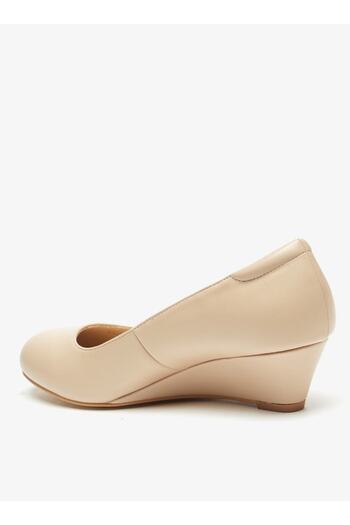Flora Bella by Shoexpress Solid Slip-On Shoes with Wedge Heels