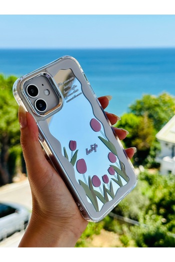 Go Aksesuar Iphone 12 - 12 Pro Compatible Mirrored Anti-Shock Camera Protected Silicone Case