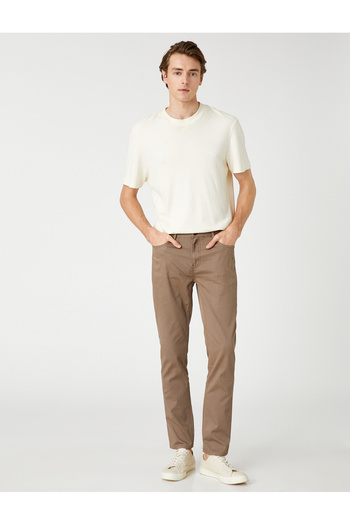 Koton Παντελόνι Slim Fit με 5 τσέπες με κουμπιά ανάγλυφη