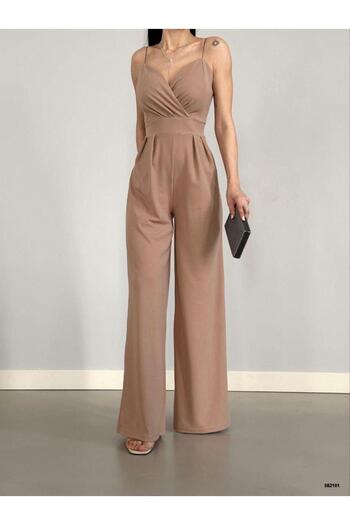 Esinty Esinty Trend - Imported Crepe Fabric, Sling Wide Leg Jumpsuit Dress (Color)