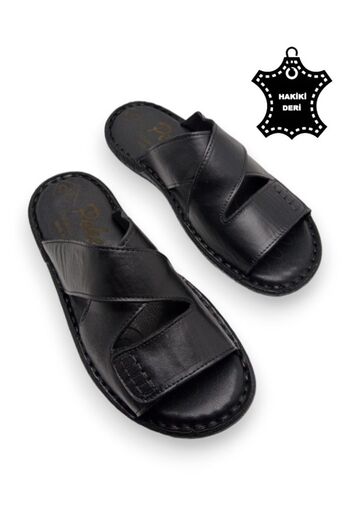 MAGIC SHOES Ορθοπεδικές Ανδρικές Παντόφλες με Γνήσιο Δέρμα και Σύστημα Μαξιλαριών Τακουνιών