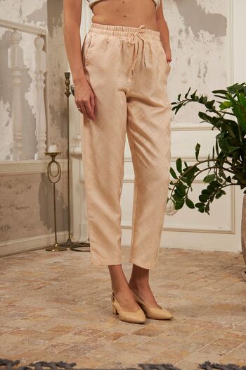 Orfeo Negro WOMEN'S ELASTIC WAIST FABRIC PANTS