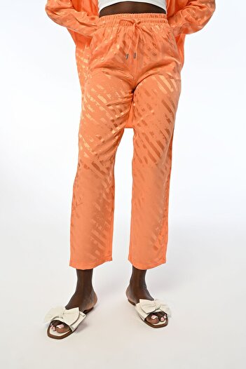 Orfeo Negro WOMEN'S COMFORTABLE PATTERNED ORANGE JAKAR PANT