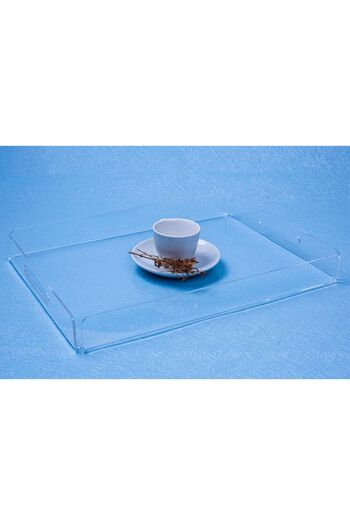 Asfal Şeffaf Pleksi Tepsi 35x25 cm Servis Kahve Çay Ve Sunum Tepsisi
